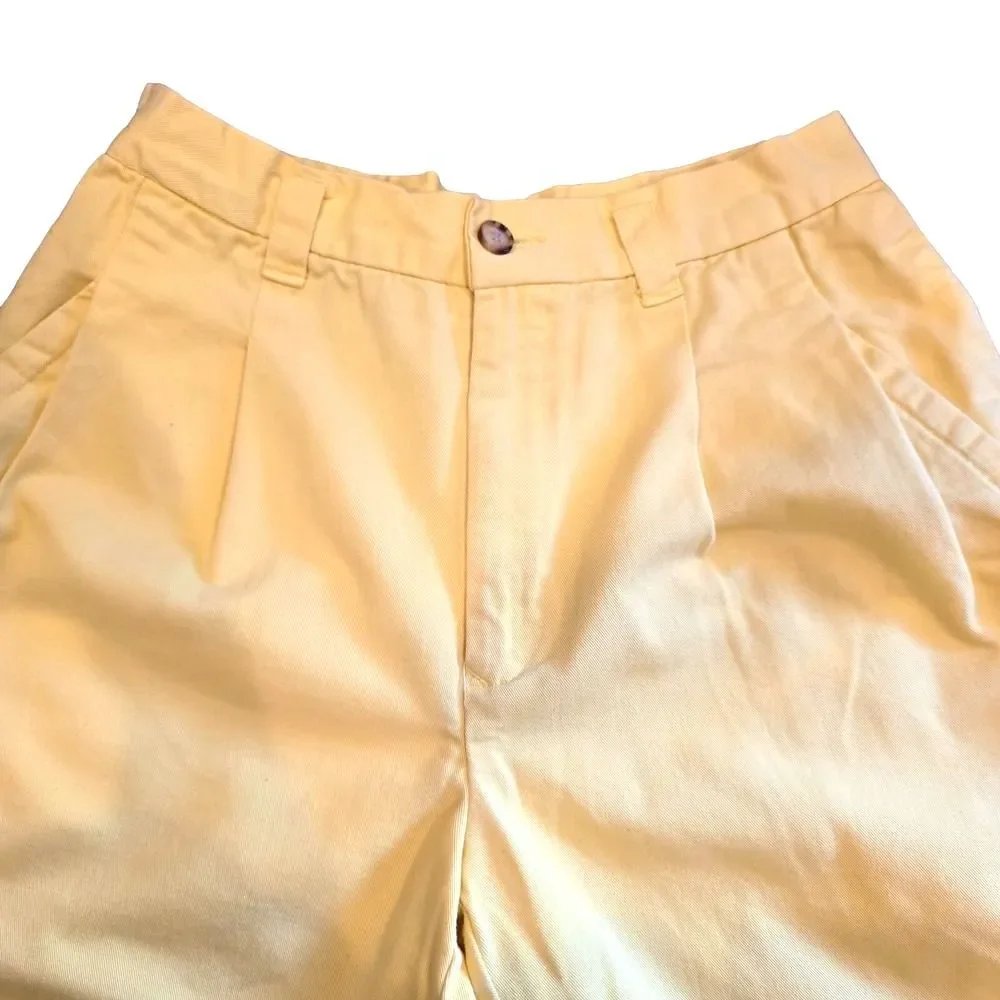 VTG 80s Generra Collection Yellow High Waisted Shorts Womens Cotton Twill 28x6 S